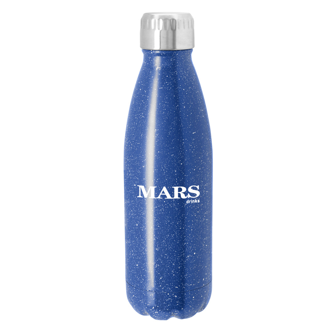 Speckled confetti royal blue tone hot/cold drink bottle and silver vacuum lid to keep drinks cold or hot all day