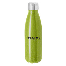 Speckled confetti lime green tone hot/cold drink bottle and silver vacuum lid to keep drinks cold or hot all day