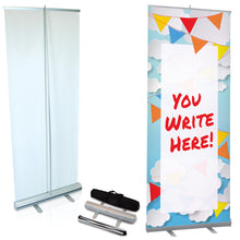 Dry Erase Pop Up Banner - Clouds & Flags