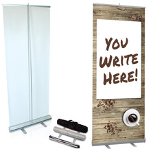 Dry Erase Retractable Pop Up Banner Stand - Coffee
