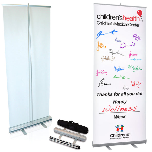 Dry Erase Retractable Custom Pop Up Banner Display Stand - 31.5